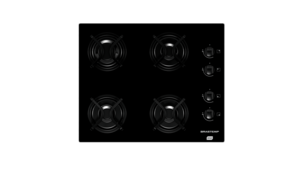 COOKTOP GAS MESA VIDRO PRETO 4 BOCAS