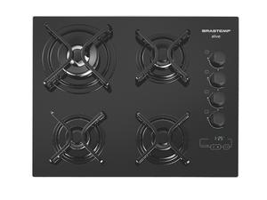 COOKTOP GAS MESA VIDRO PRETO 4B MW TIMER