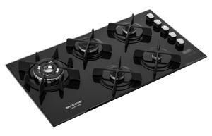 COOKTOP GAS MESA VIDRO PRETO 5B GO